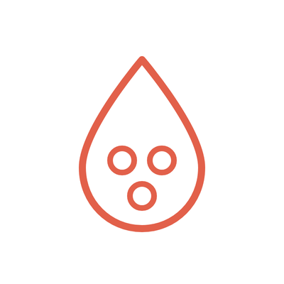 Blood drop with cells icon